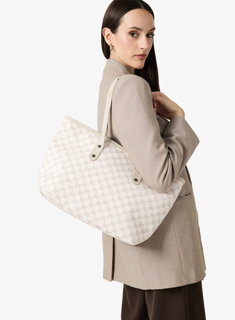 ELLA White Printed Tote Bag for Women | Best Price UAE